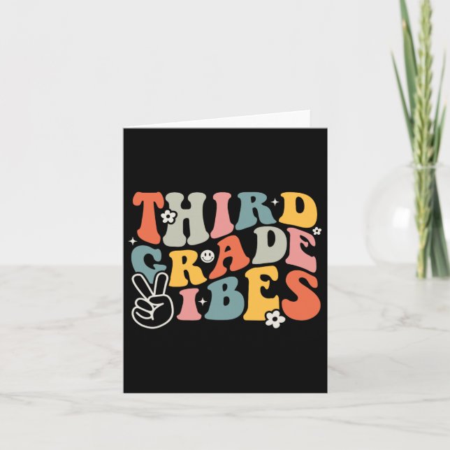 Tarjeta Vibes Grado - Equipo De 3er Grado Retro Primer Día (Anverso)