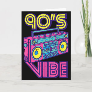 Tarjeta Vibra de los 90s Caja Boom Radio Amante de la Músi