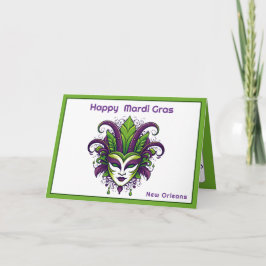 Tarjeta 💚 💜 💛 vibración del Mardi Gras
