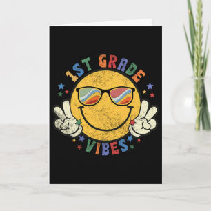 Tarjeta Vibraciones de 1er Grado Cara Feliz Sonrisa Regalo