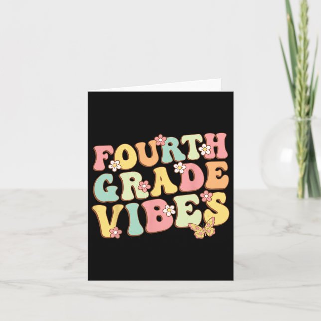 Tarjeta Vibraciones de Grado Hola Equipo Maestro de 4to Gr (Anverso)