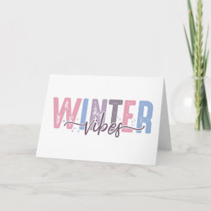Tarjeta Vibraciones de Invierno - Tipografía Suave Pastel