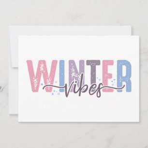 Tarjeta Vibraciones de Invierno - Tipografía Suave Pastel