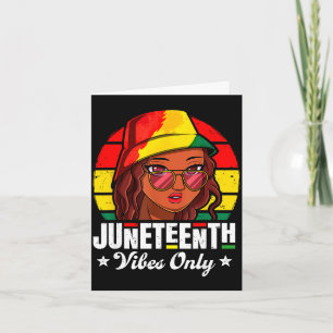 Tarjeta vibraciones de Juneteenth solo mujeres afroamerica