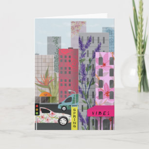 Tarjeta Vibraciones de la Ciudad de Primavera Arte Urban