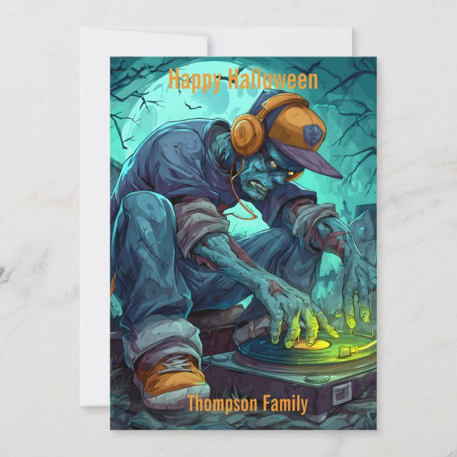 Tarjeta Vibraciones de la fiesta de rave de Halloween del  (Anverso)