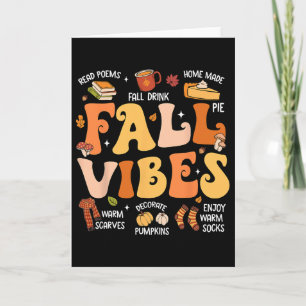 Tarjeta Vibraciones de Otoño Groovy Otoño Temporada de Cal