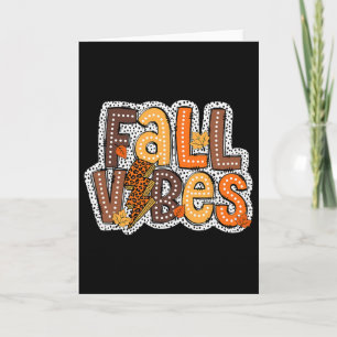 Tarjeta Vibraciones de Otoño Puntos de Dálmata Calabazas d