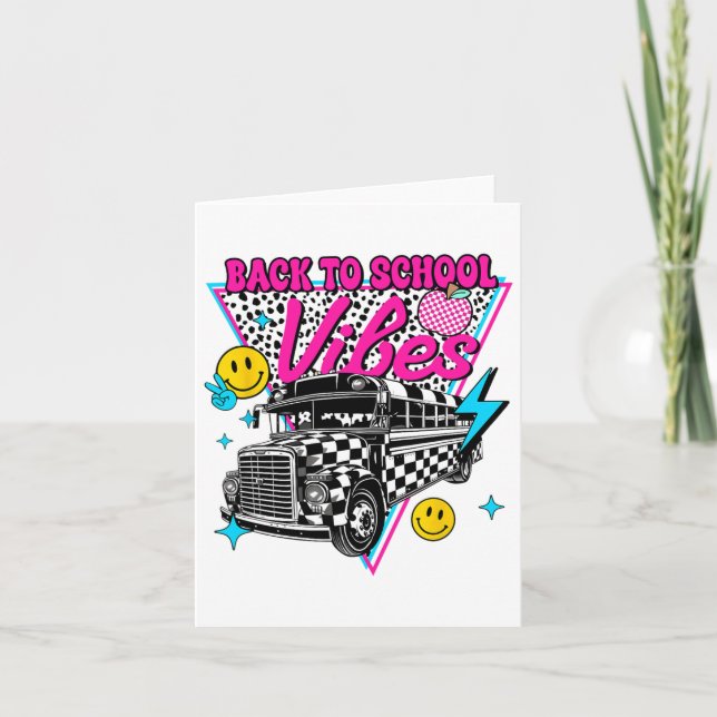 Tarjeta Vibraciones de Regreso a la Escuela Autobús Escola (Anverso)