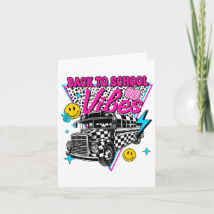 Tarjeta Vibraciones de Regreso a la Escuela Autobús Escola