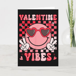 Tarjeta Vibraciones de San Valentín Cara Sonriente Groovy 
