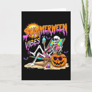 Tarjeta Vibraciones de Summerween Calabaza Esqueleto Vacac