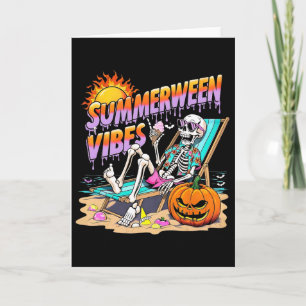 Tarjeta Vibraciones de Summerween Esqueleto Calabaza Vacac