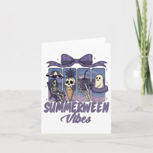 Tarjeta Vibraciones de Summerween Esqueleto Fantasma Fiest