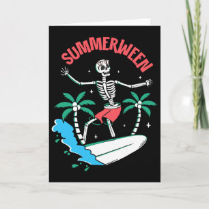 Tarjeta Vibraciones de Summerween Esqueleto Surfear olas V