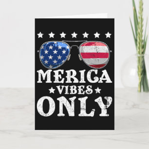 Tarjeta Vibraciones Divertidas de Merica Solo Bandera Amer