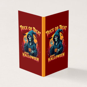 Tarjeta Vibraciones espeluznantes de Halloween: Truco o tr