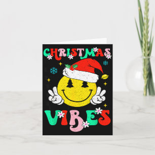 Tarjeta Vibraciones Navideñas Divertidas Cara Sonriente Go