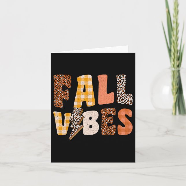 Tarjeta Vibraciones Otoñales Retro (Anverso)