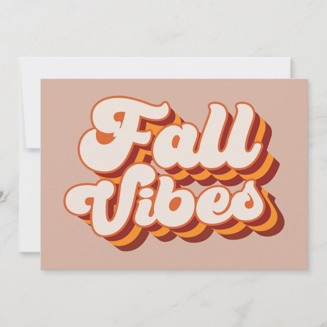 Tarjeta Vibraciones Retro de Otoño (Anverso)