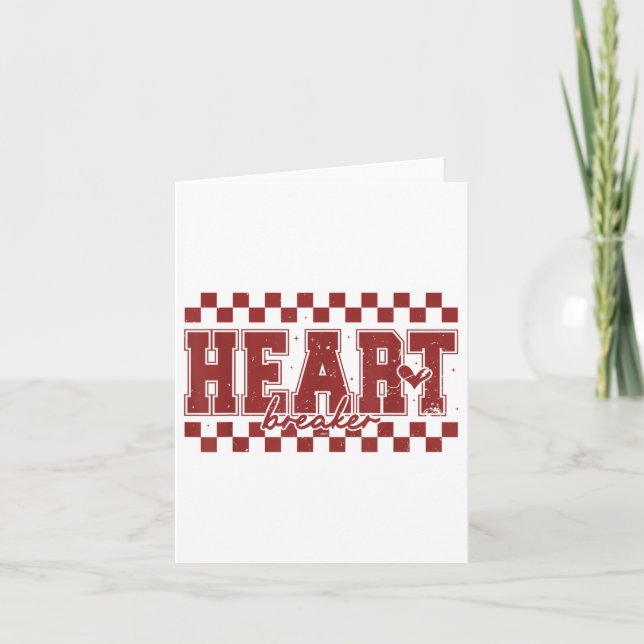 Tarjeta Vibraciones Retro de San Valentín Corazón Quebrant (Anverso)