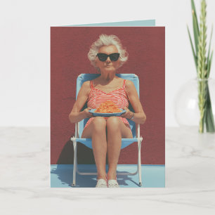 Tarjeta Vibraciones Retro de Verano – Retrato de Mujer May