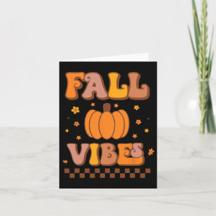 Tarjeta Vibraciones Vintage Groovy Temporada de Otoño Retr