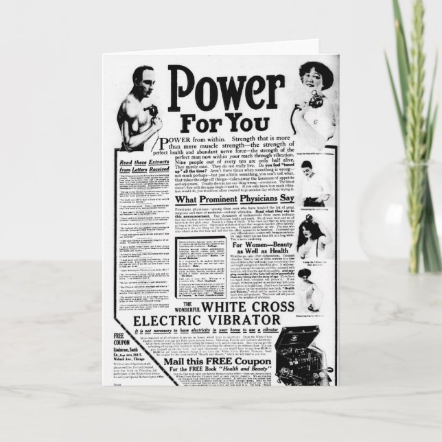 Tarjeta Vibrador eléctrico de la Cruz Blanca (Anverso)