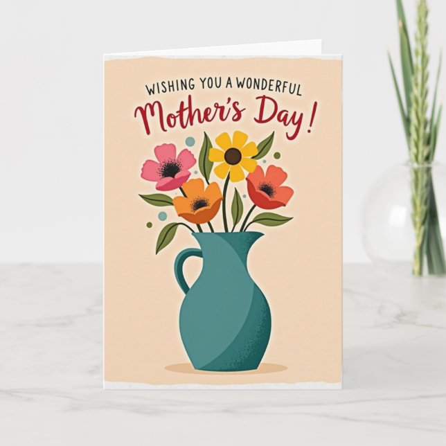 Tarjeta Vibrant Bloom Mothers Day Card (Anverso)