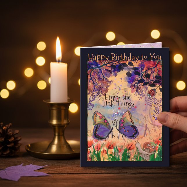 Tarjeta Vibrant Enjoy the Little Things Butterfly Birthday (Vibrant Enjoy the Little Things Butterfly Birthday Card)