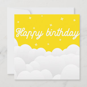 Tarjeta Vibrante amarillo feliz fiesta de cumpleaños poste