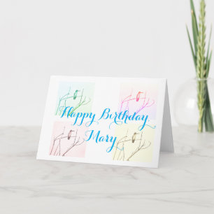 Tarjeta Vibrante cumpleaños feliz de los colibríes