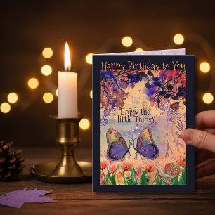 Tarjeta Vibrante Disfruta las pequeñas cosas Mariposa Cump