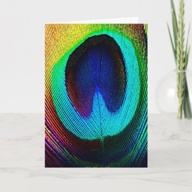 Tarjeta Vibrante Feather Peacock (Anverso)