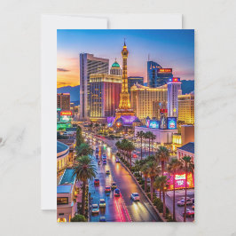 Tarjeta “Vibrante franja de Las Vegas al atardecer”