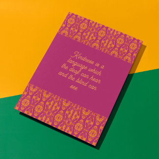 Tarjeta Vibrante morado Naranja étnico mosaico geométrico