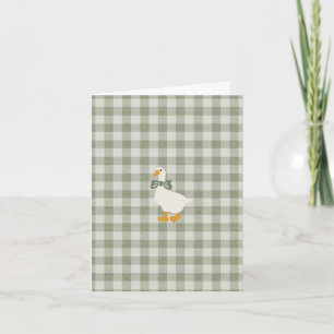 Tarjeta Vichy Verde Salvia Cuadros Búfalo Baby Shower