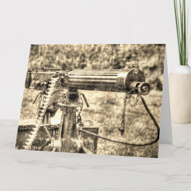 Tarjeta Vickers Machine Gun Vintage (Anverso)