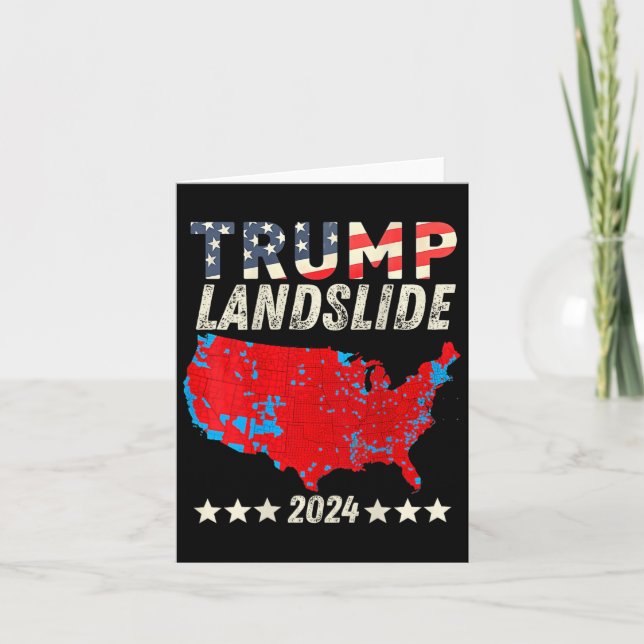 Tarjeta Victoria aplastante de Trump Mapa Electoral 2024 T (Anverso)