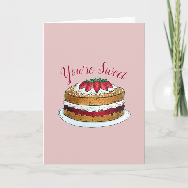 Tarjeta Victoria Sponge Cake British Baking You are Sweet (Anverso)