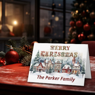 Tarjeta Victoria Village Merry Christmas