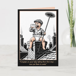 Tarjeta Victorian Baby Chimney Sweep. Funny baby card