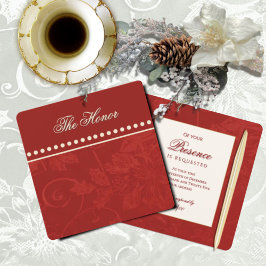 Tarjeta Victorian Tapestry Cranberry Invitation Card