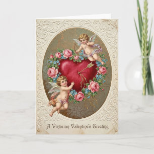 Tarjeta victoriana del Cupido del día de San Valen
