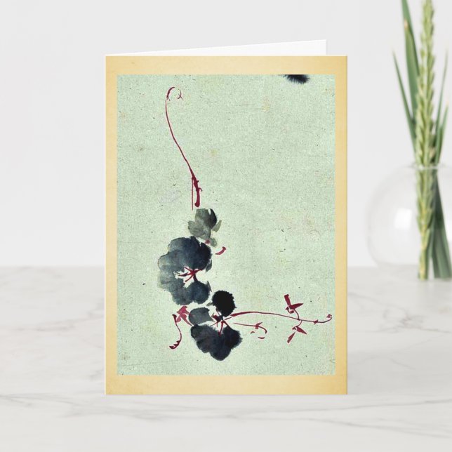Tarjeta Vid con los flores Ukiyo-e. (Anverso)
