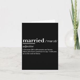 Tarjeta Vida casada Divertida definición Chiste Humor Matr