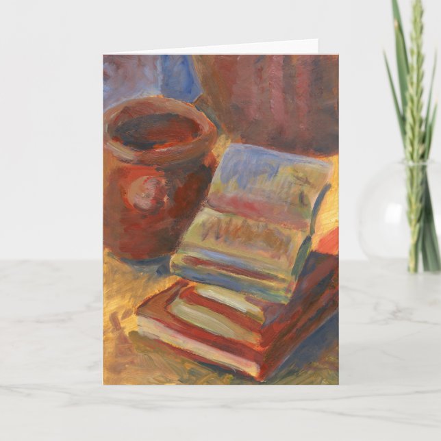 Tarjeta Vida con pintura de libros (Anverso)
