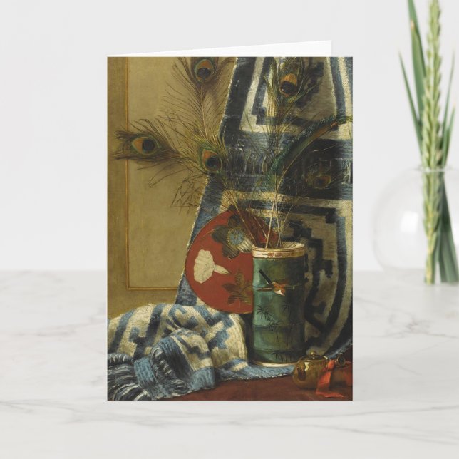 Tarjeta Vida con plumas de pavo real (Anverso)