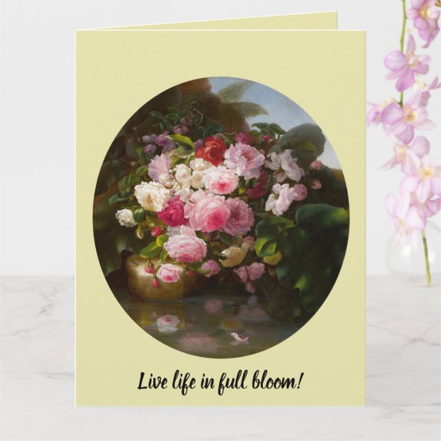 Tarjeta Vida con rosas de Adelheid Dietrich (Orquídea)