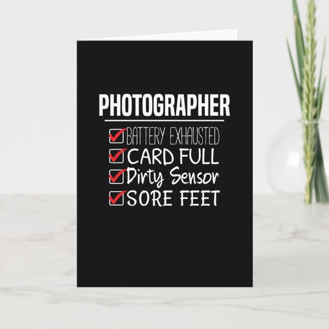 Tarjeta Vida de Fotógrafo - Lista Divertida de Verificació (Anverso)